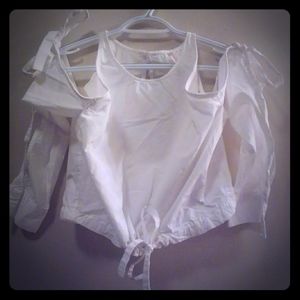 Zara Size L cotton cutout shirt